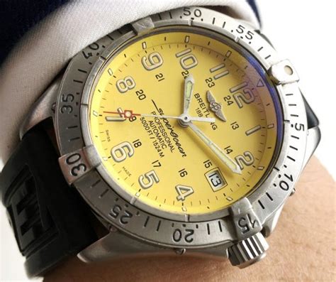 breitling gray dial|Breitling superocean yellow dial.